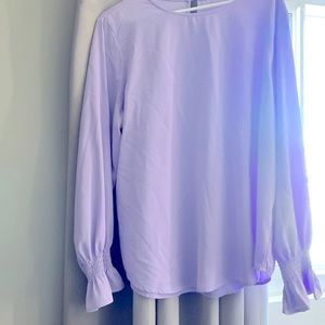 Blouse with ruffled long sleeves